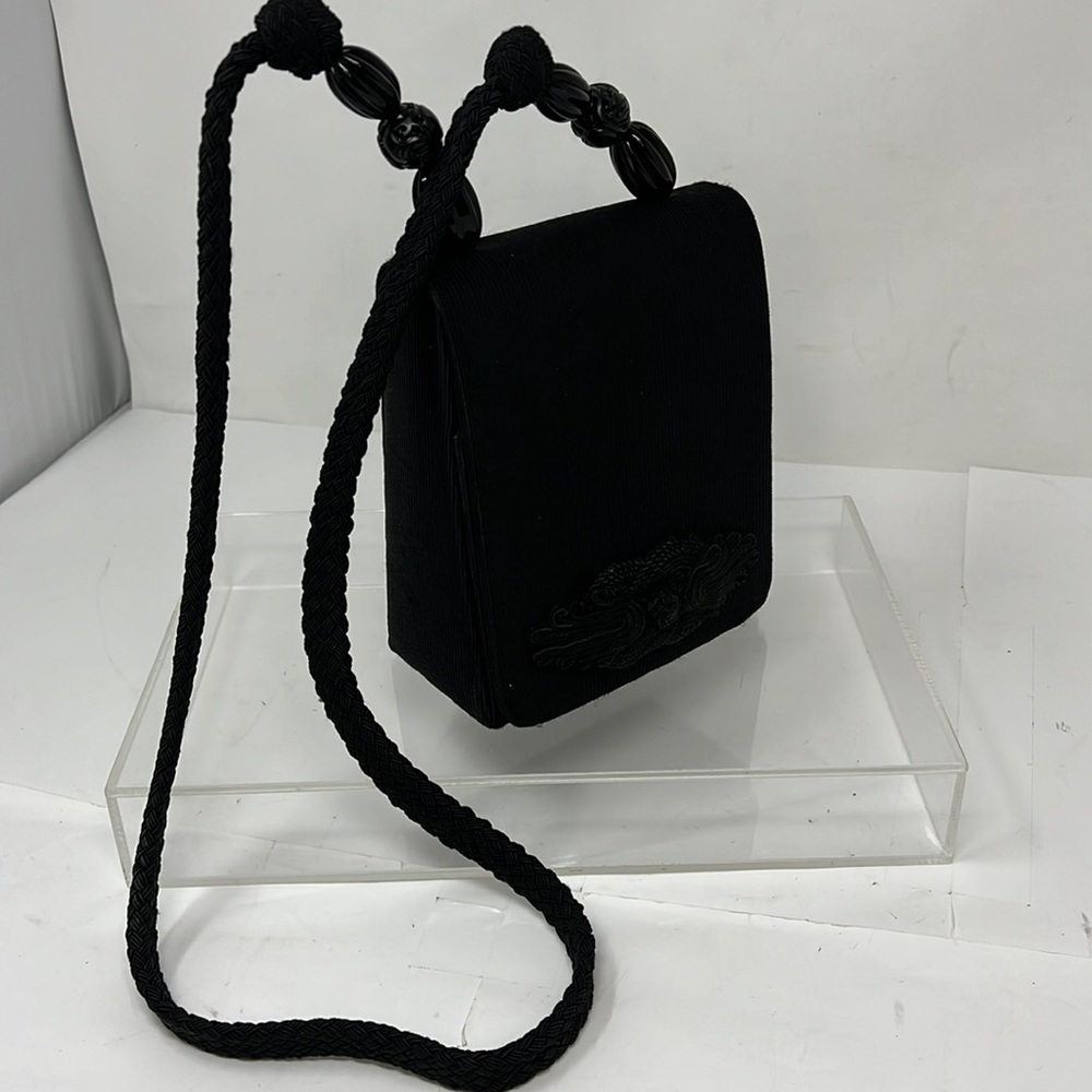 Rafael Sanchez Evening Satin Black Shoulder Bag